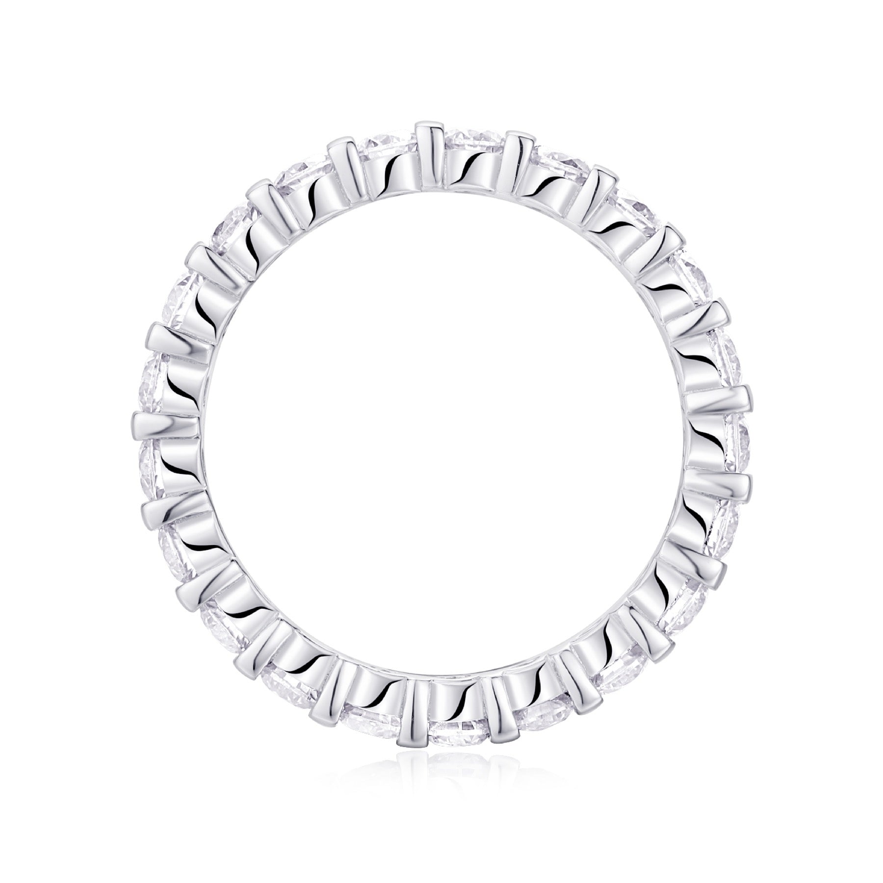 Starlove Moissanite Eternity Band Ring in Sterling Silver