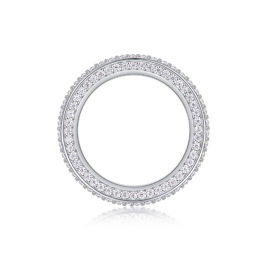 Blaze Moissanite Eternity Band Ring in Sterling Silver
