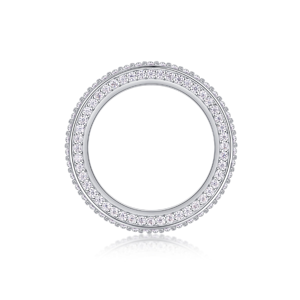Blaze Moissanite Eternity Band Ring in Sterling Silver