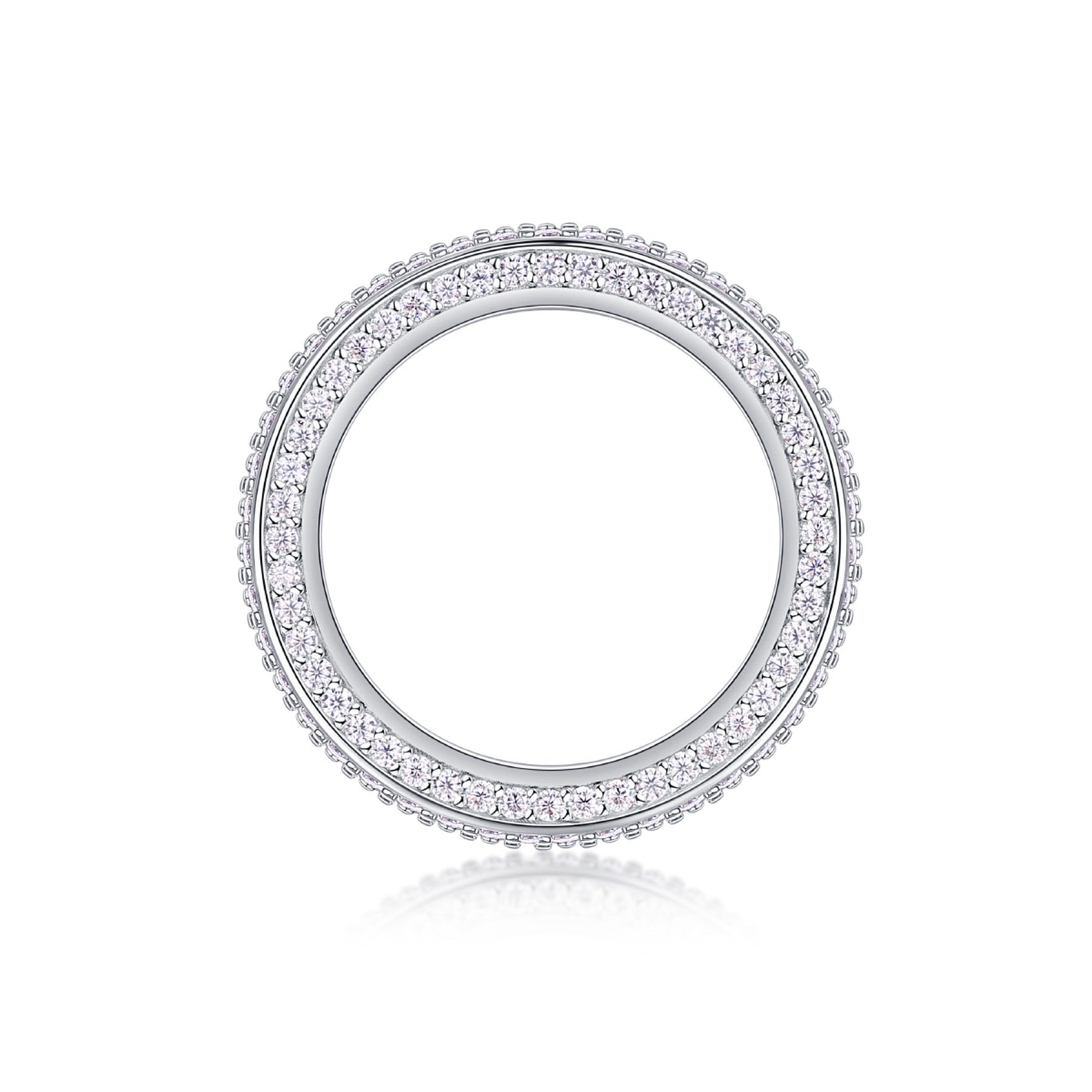 Blaze Moissanite Eternity Band Ring in Sterling Silver