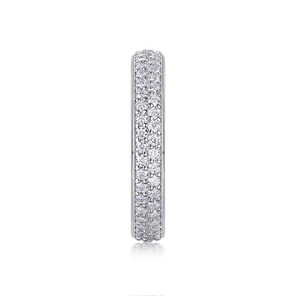 Blaze Moissanite Eternity Band Ring in Sterling Silver