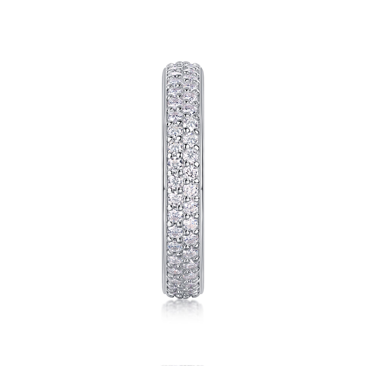 Blaze Moissanite Eternity Band Ring in Sterling Silver