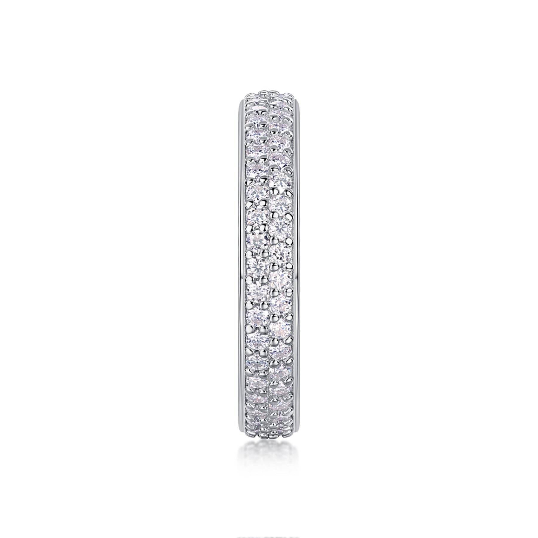 Blaze Moissanite Eternity Band Ring in Sterling Silver