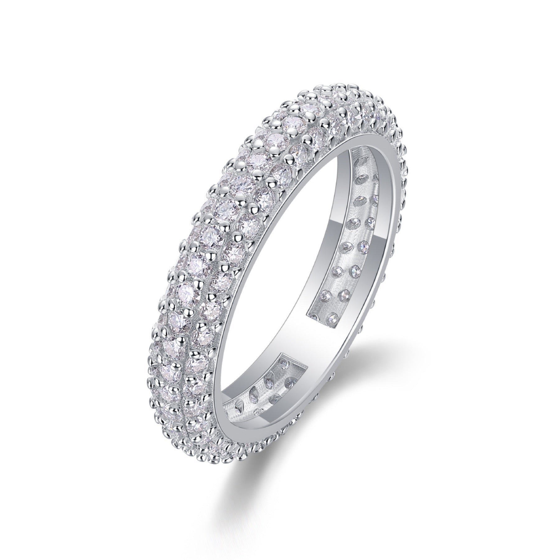 Sands Moissanite Band Ring in Sterling Silver