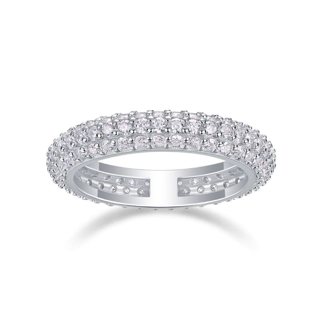 Sands Moissanite Band Ring in Sterling Silver
