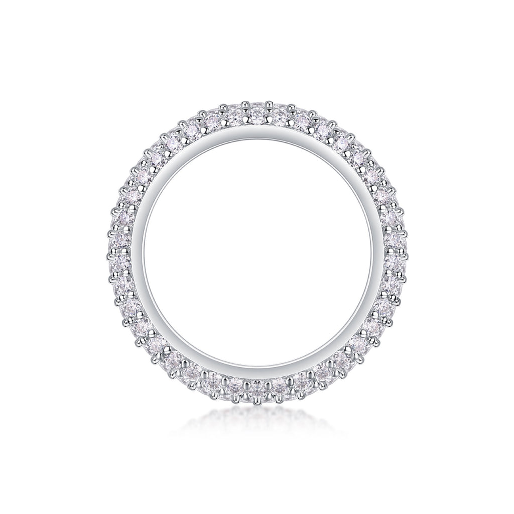Sands Moissanite Band Ring in Sterling Silver