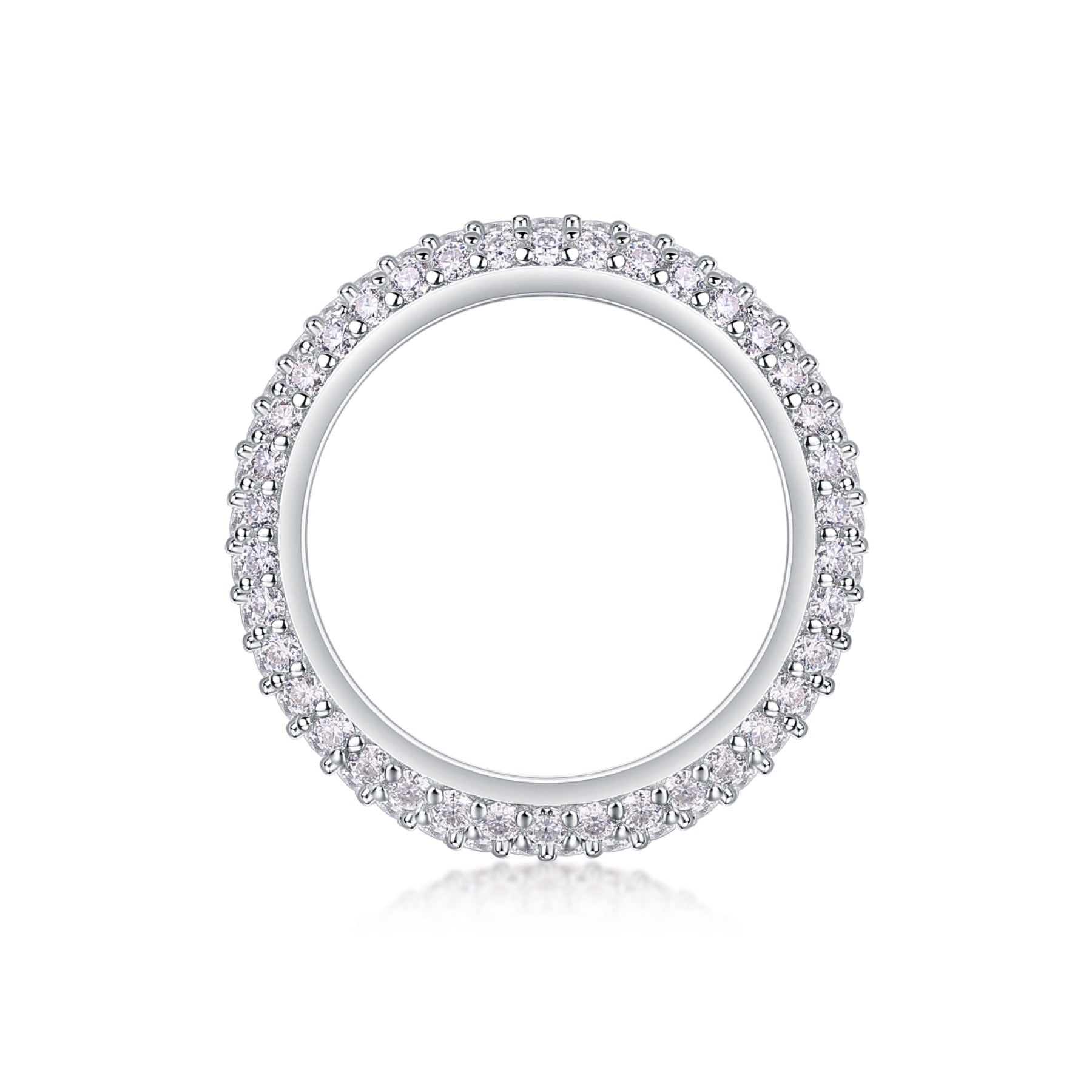 Sands Moissanite Band Ring in Sterling Silver