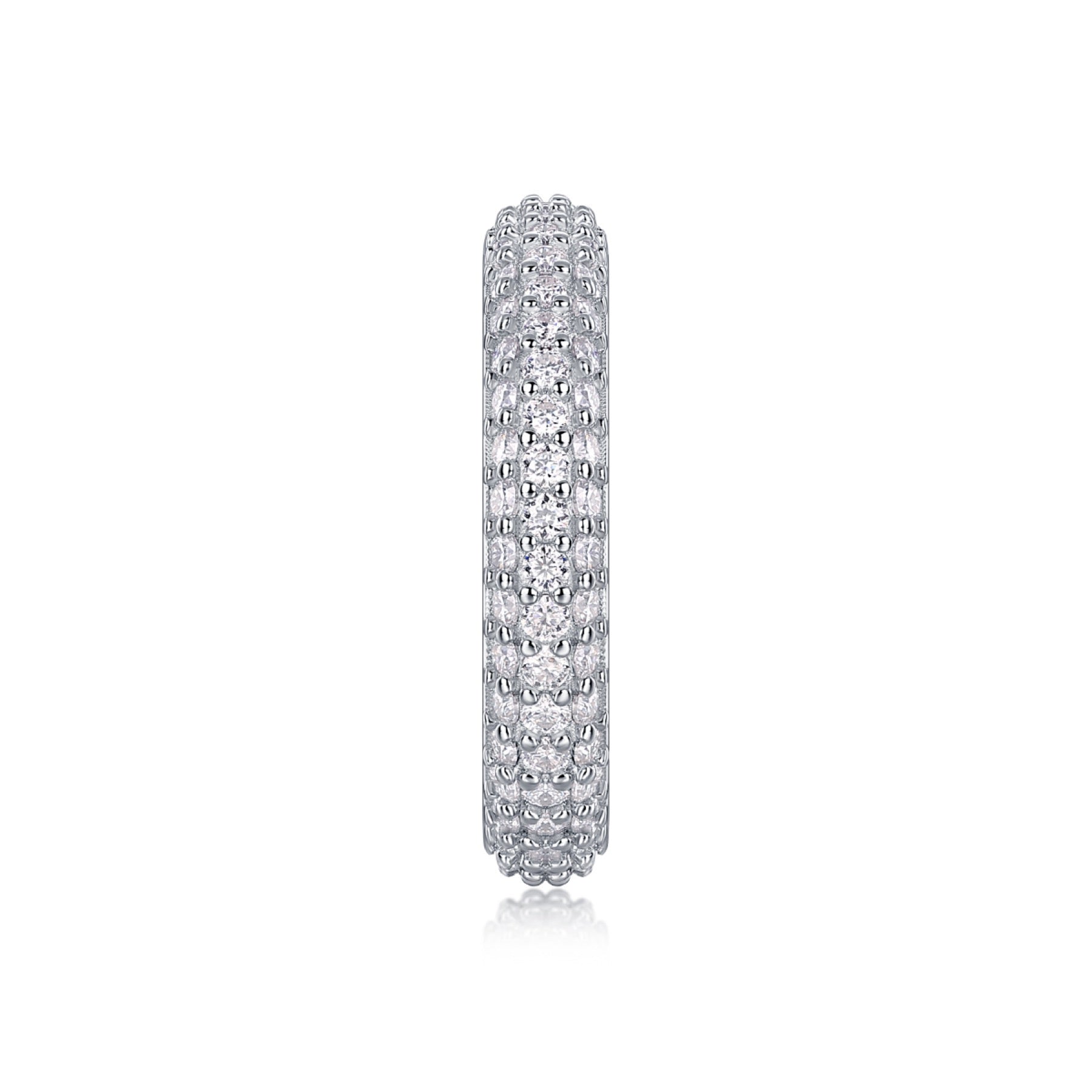 Sands Moissanite Band Ring in Sterling Silver