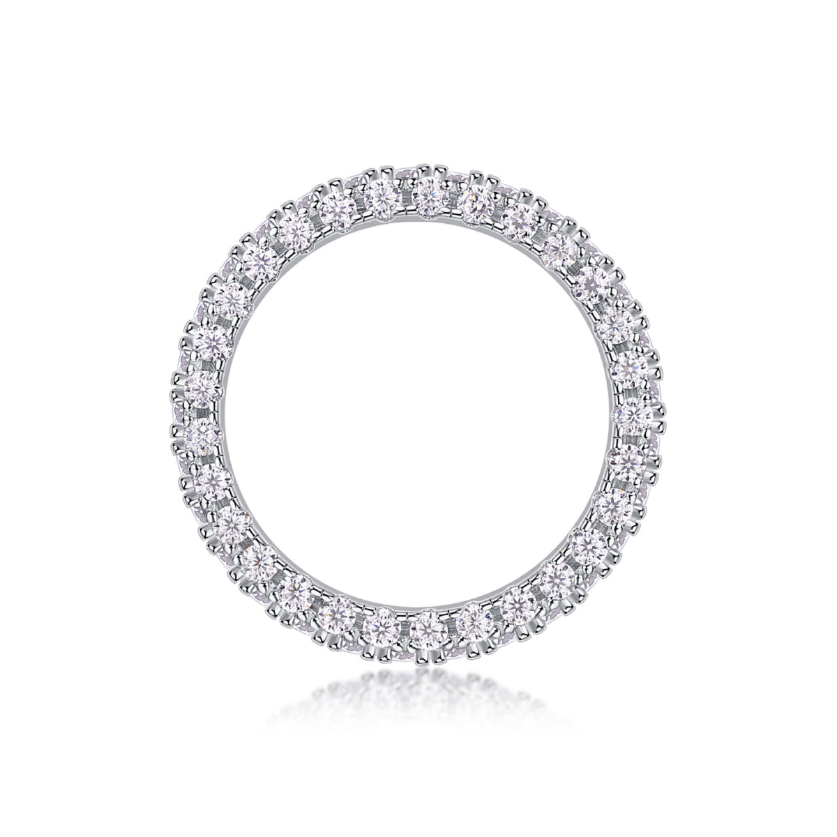 Nightpond Moissanite Eternity Band Ring in Sterling Silver