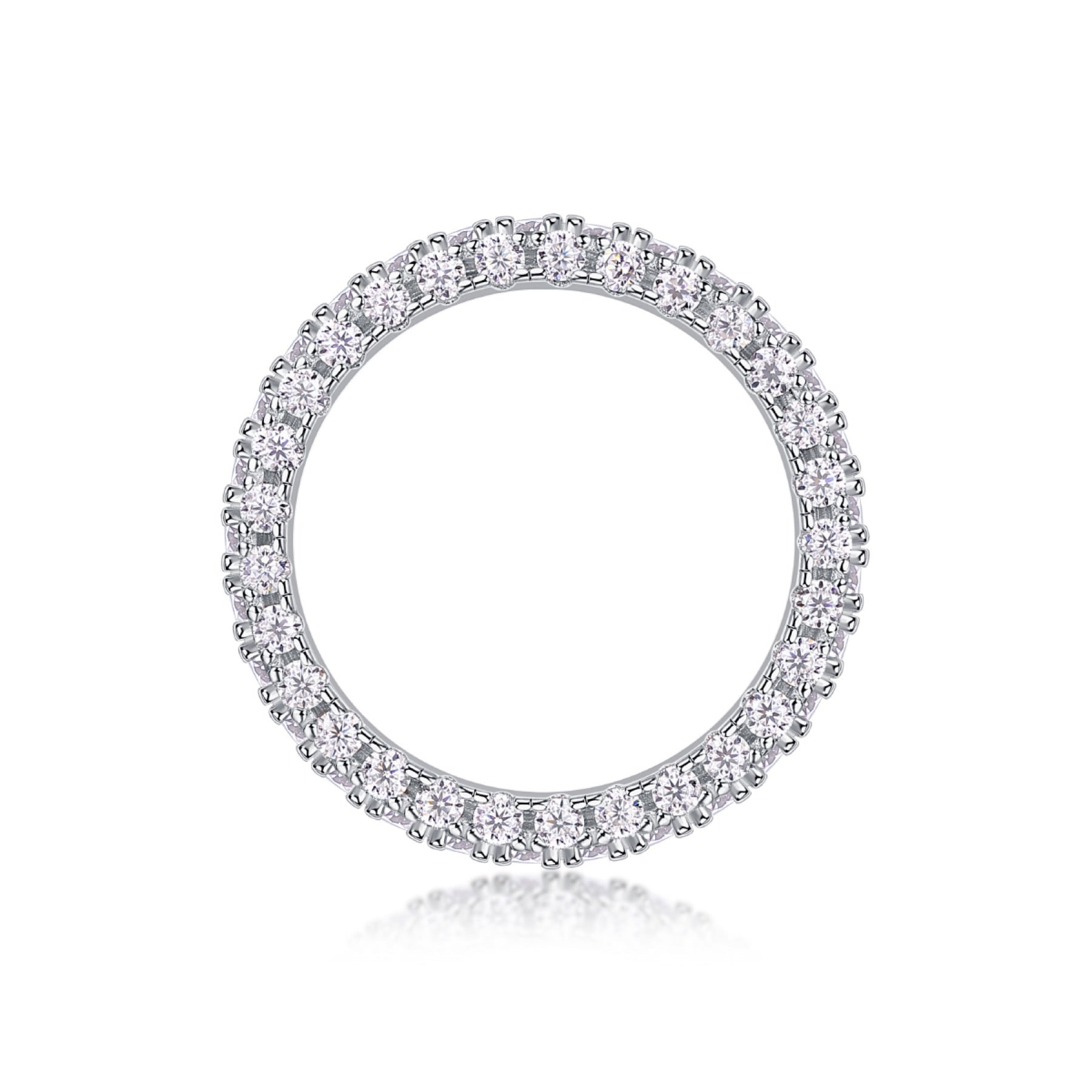 Nightpond Moissanite Eternity Band Ring in Sterling Silver