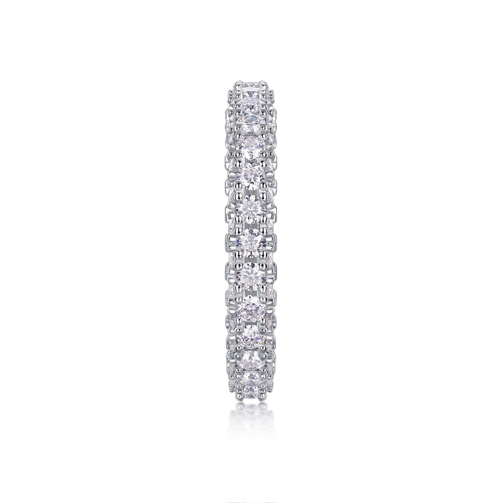 Nightpond Moissanite Eternity Band Ring in Sterling Silver
