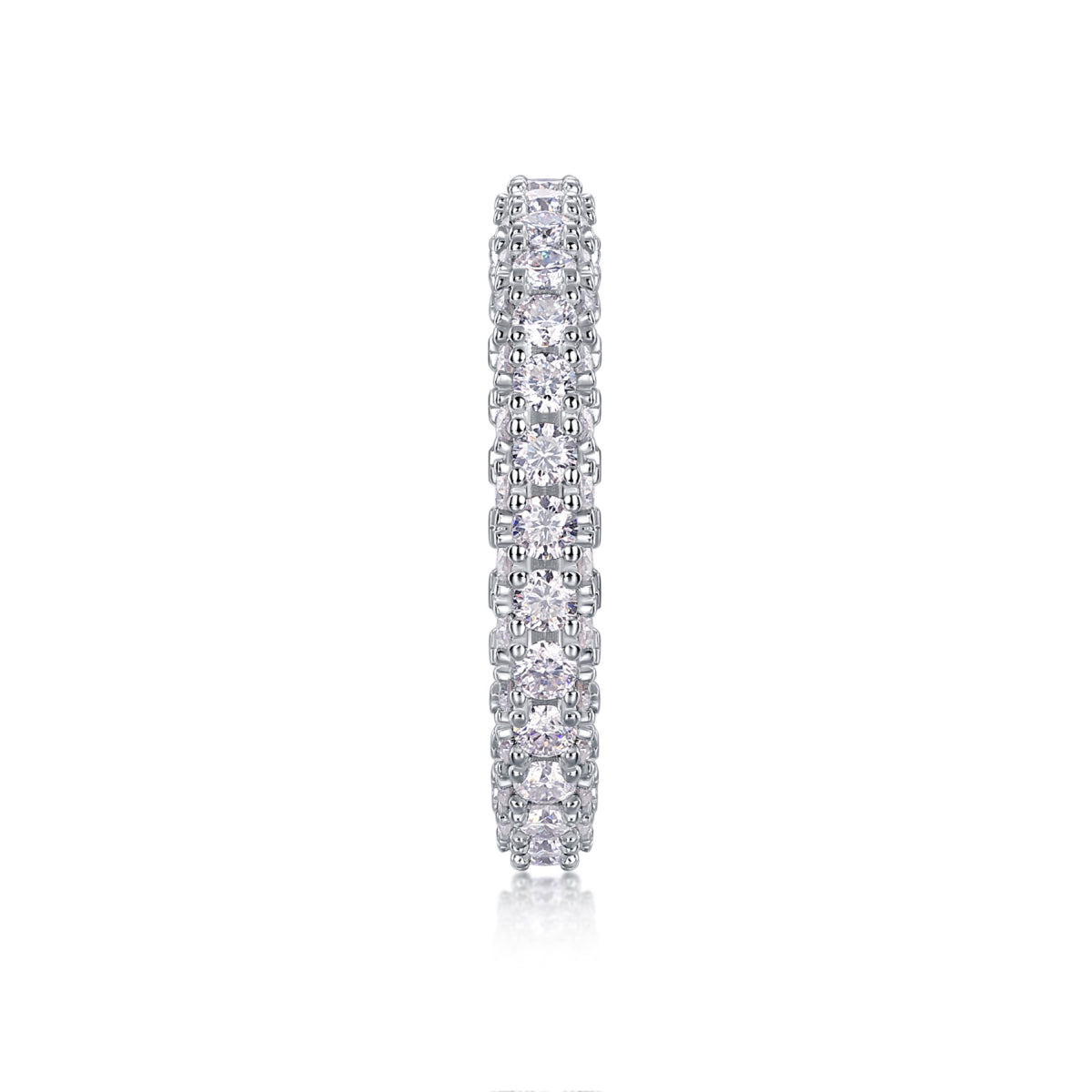Nightpond Moissanite Eternity Band Ring in Sterling Silver