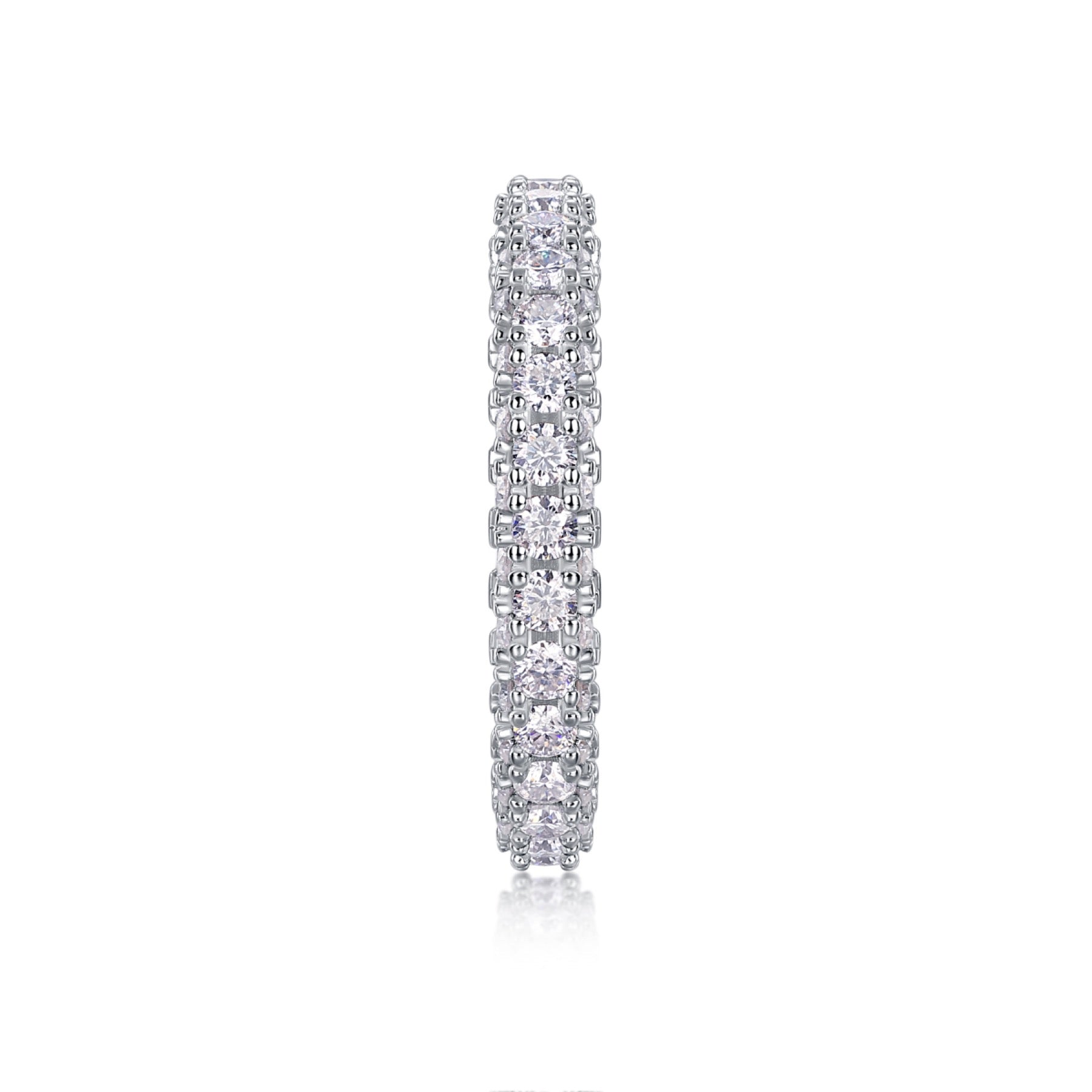 Nightpond Moissanite Eternity Band Ring in Sterling Silver