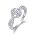 Alice Oval-Cut Moissanite Halo Ring in Sterling Silver