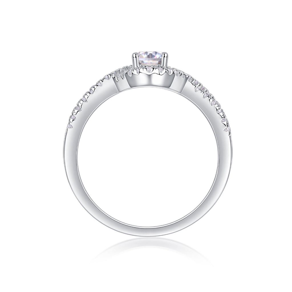 Alice Oval-Cut Moissanite Halo Ring in Sterling Silver