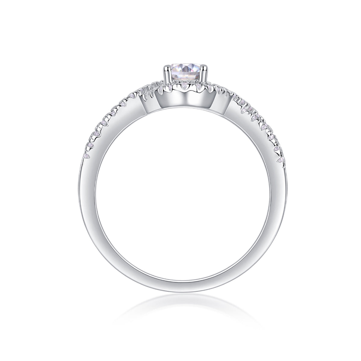 Alice 0.5 Carat Oval-Cut Moissanite Halo Ring in Sterling Silver