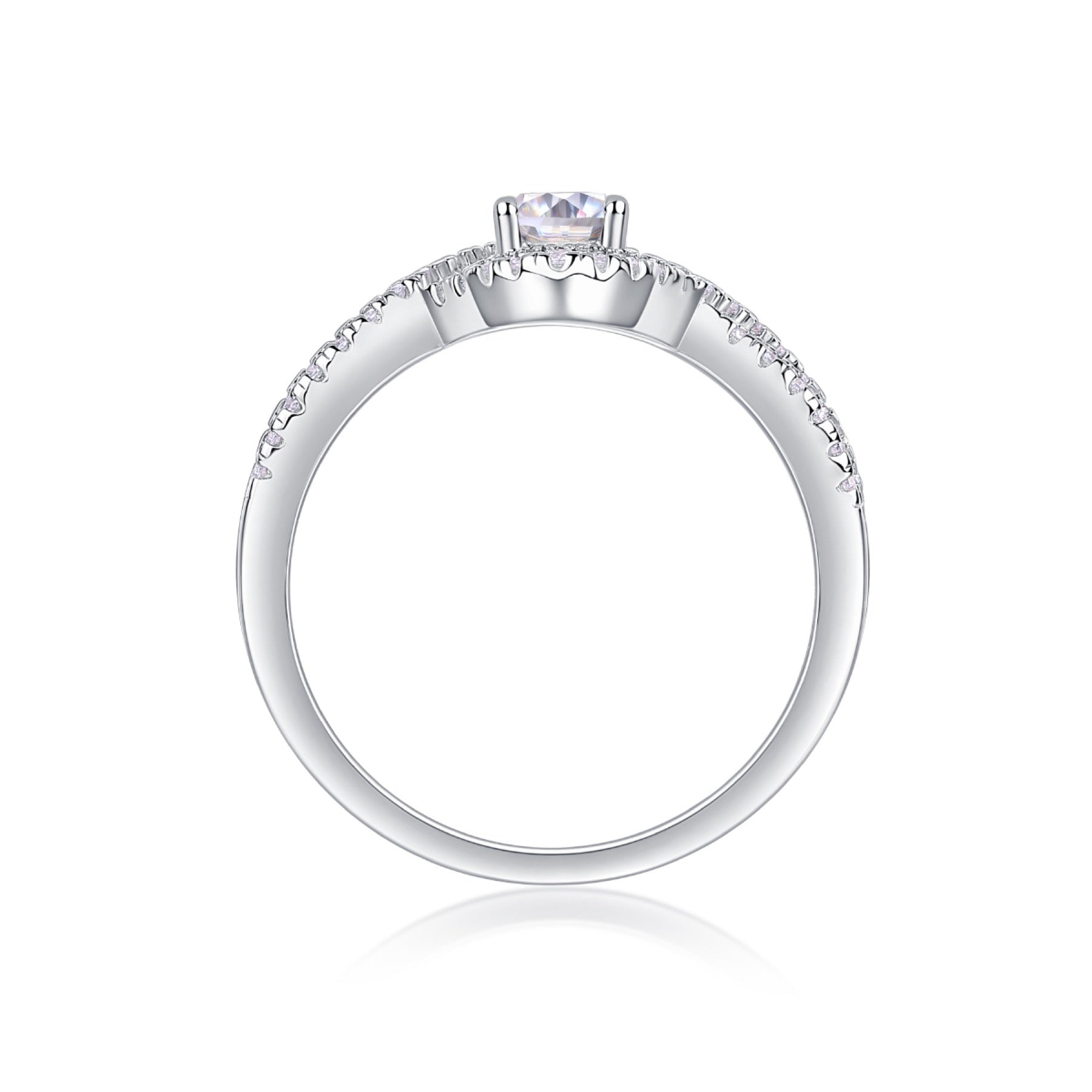 Alice Oval-Cut Moissanite Halo Ring in Sterling Silver