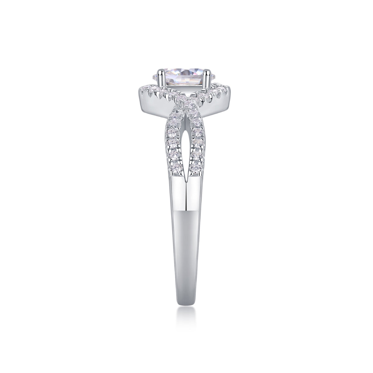Alice 0.5 Carat Oval-Cut Moissanite Halo Ring in Sterling Silver