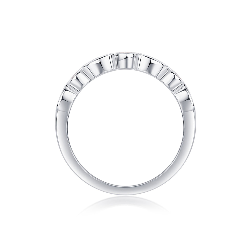 Malocchio Moissanite Eternity Band Ring in Sterling Silver