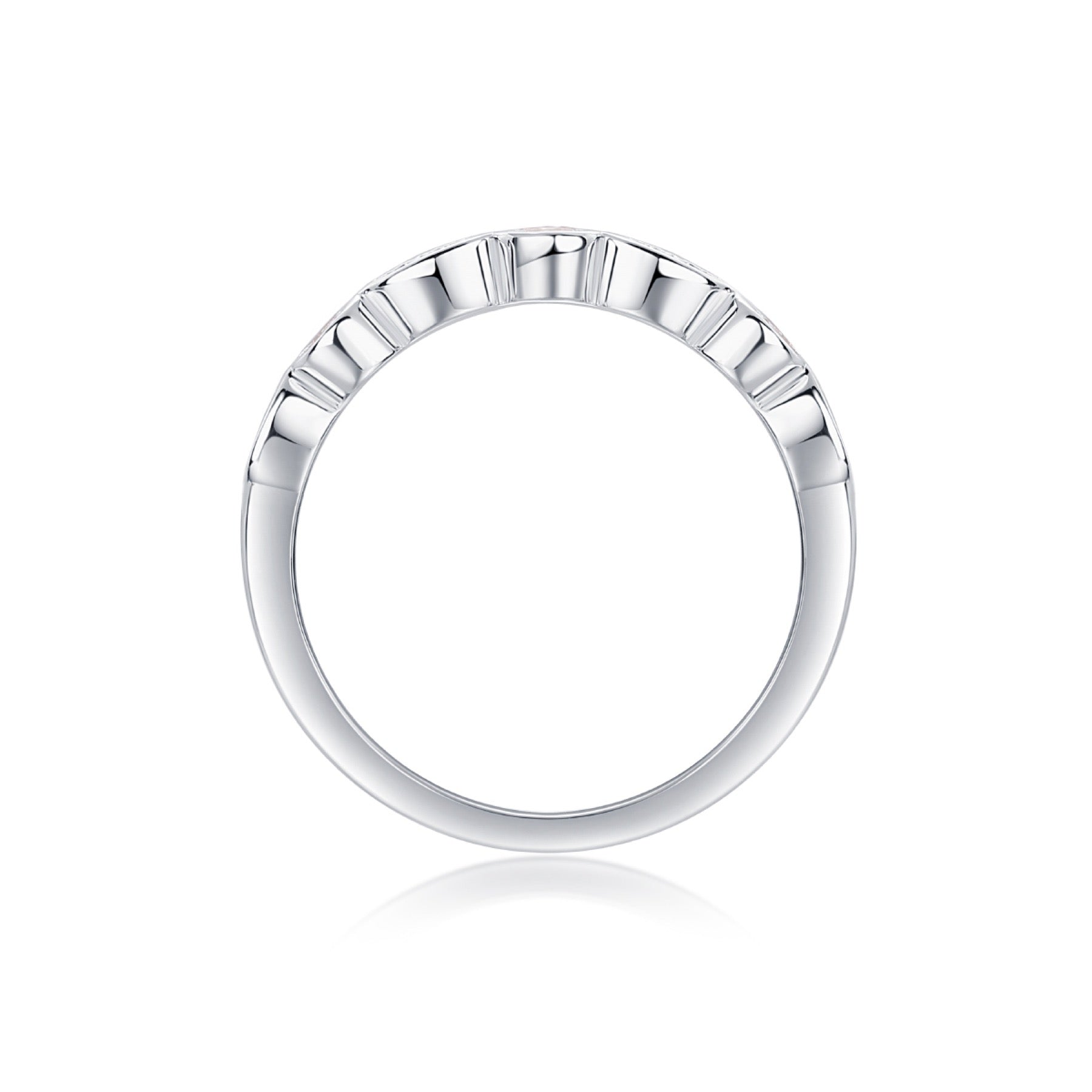 Malocchio Moissanite Eternity Band Ring in Sterling Silver