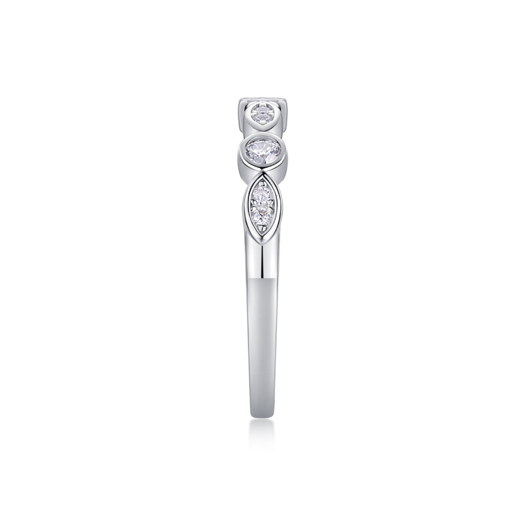 Malocchio Moissanite Eternity Band Ring in Sterling Silver
