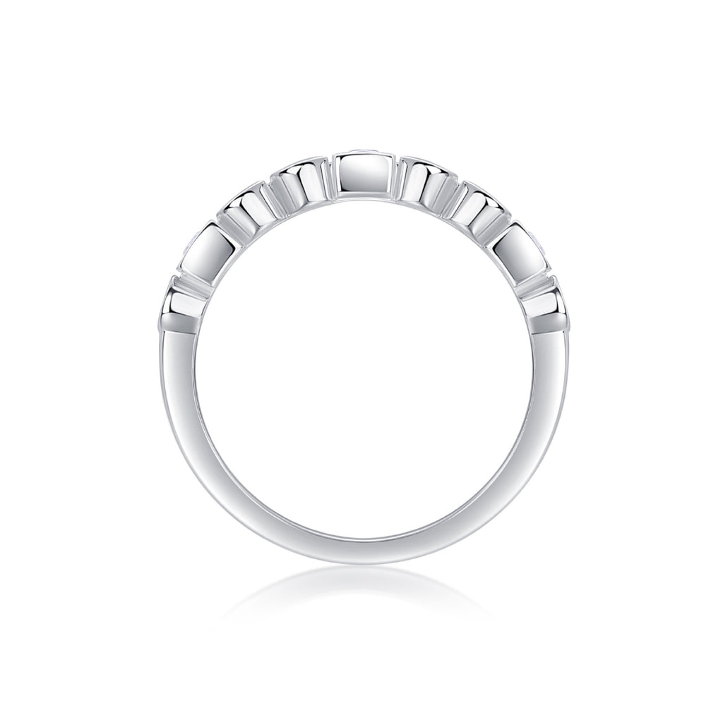 Alongside Moissanite Band Ring in Sterling Silver
