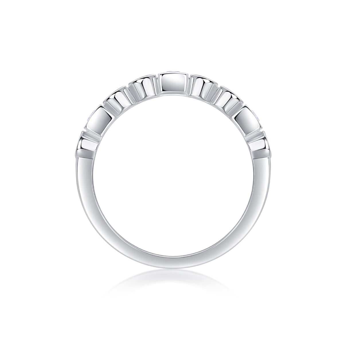 Alongside Moissanite Band Ring in Sterling Silver