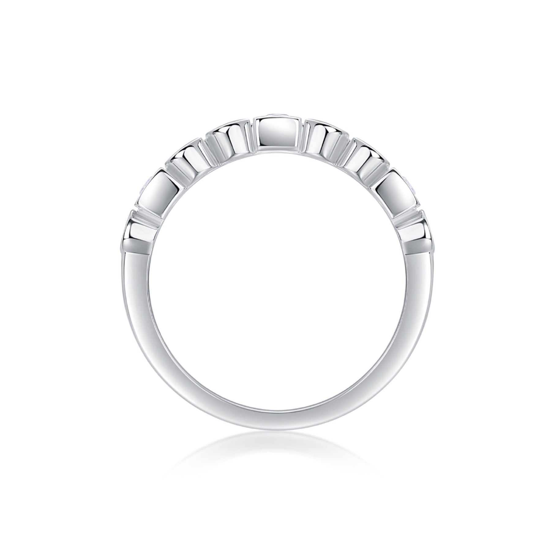 Alongside Moissanite Band Ring in Sterling Silver