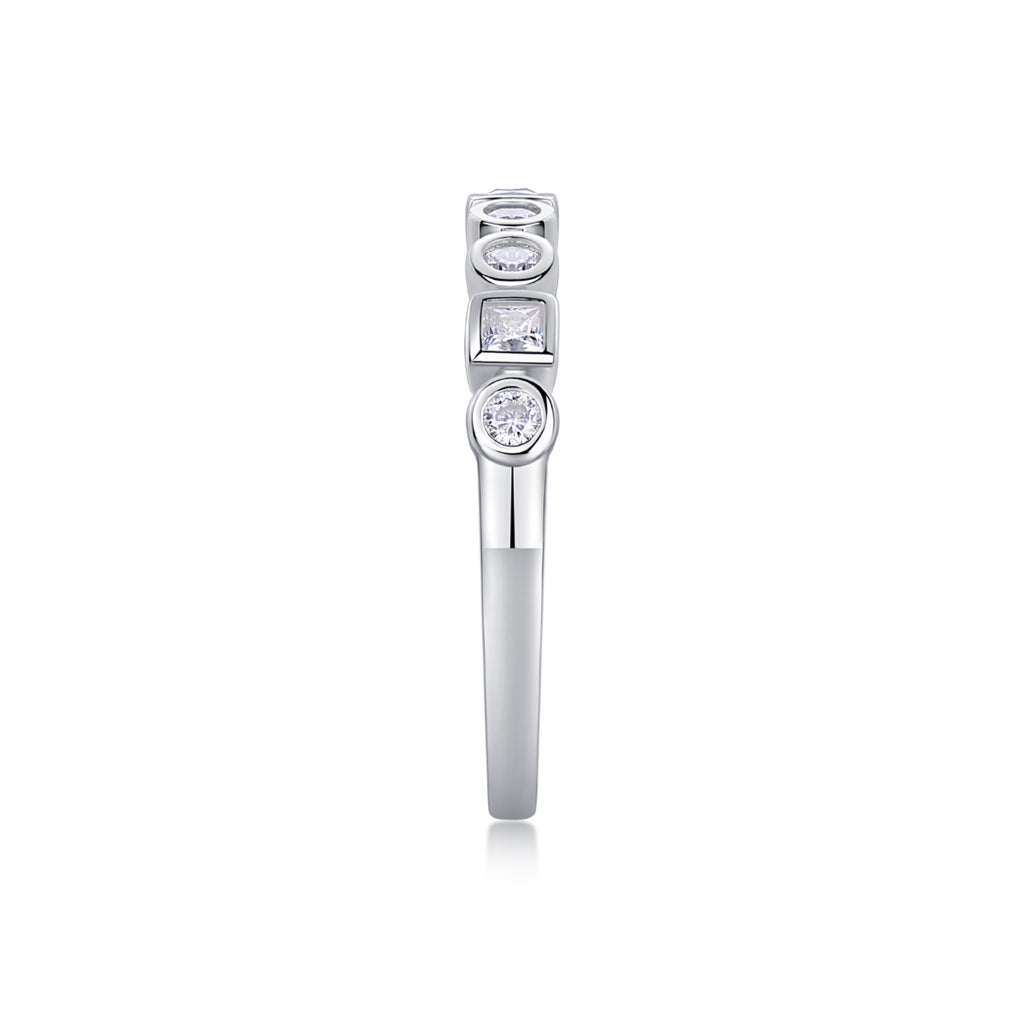 Alongside Moissanite Band Ring in Sterling Silver