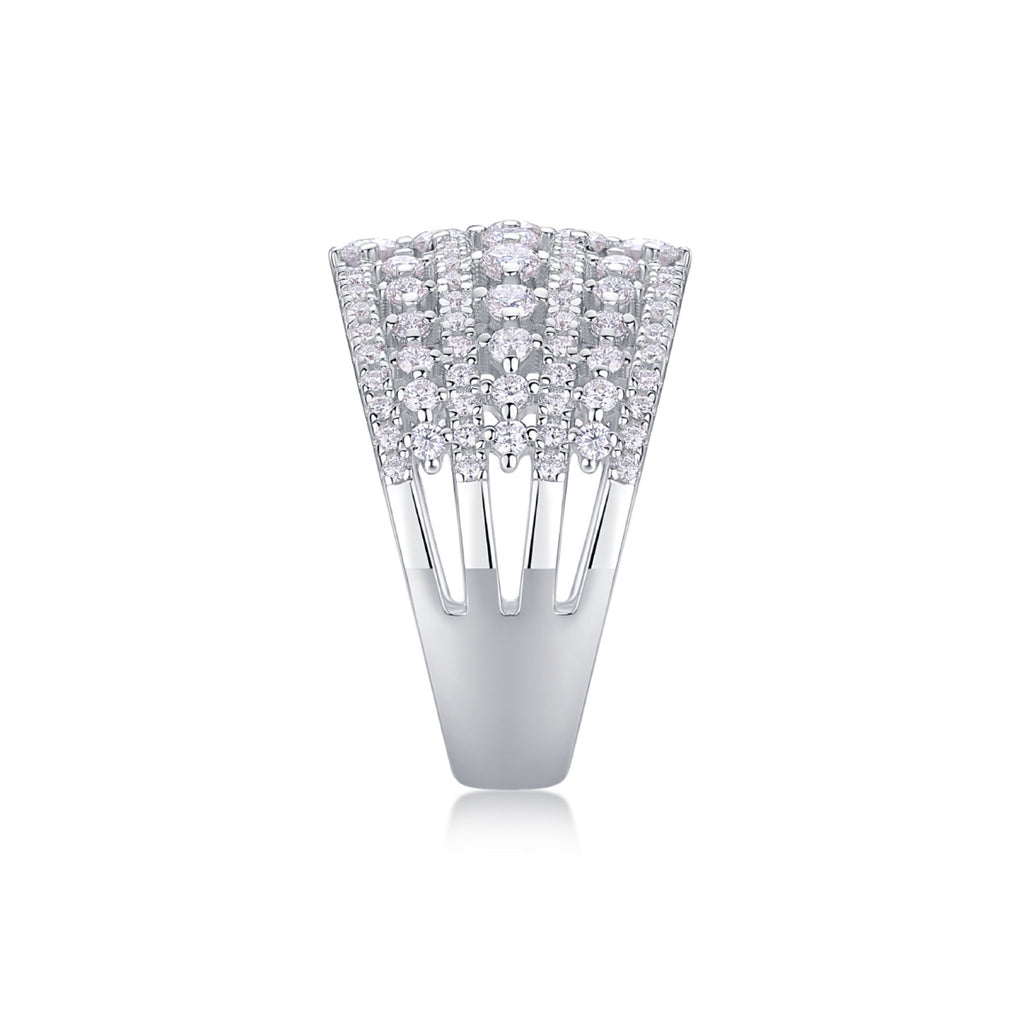 Ballet Moissanite Band Ring in Sterling Silver