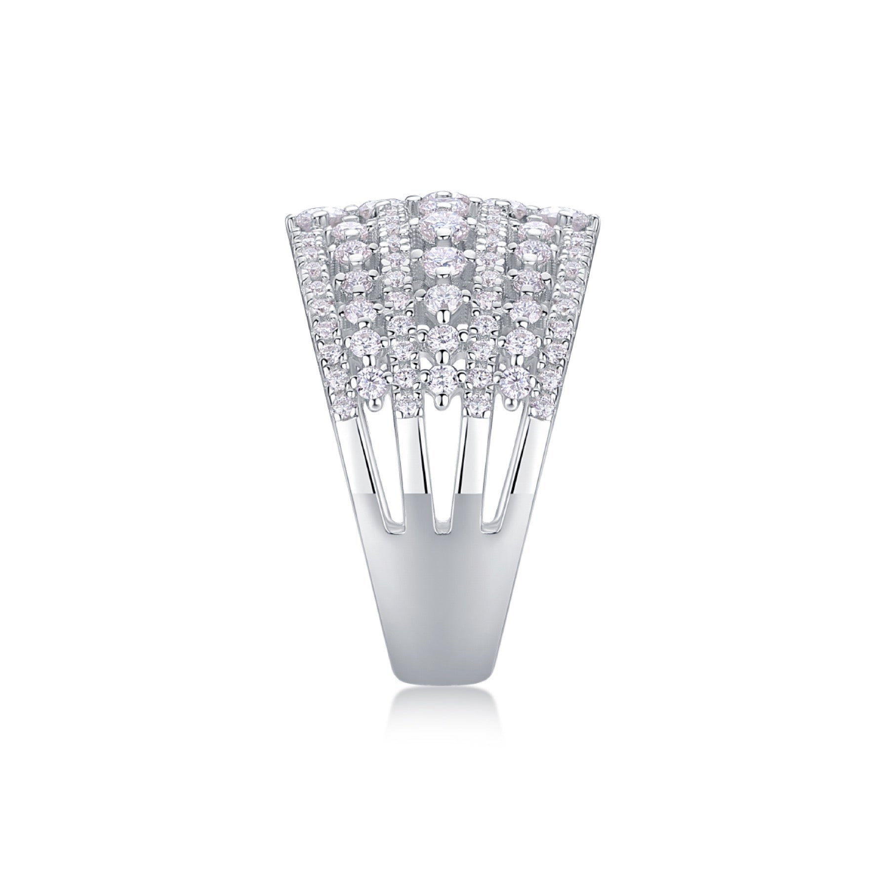 Ballet Moissanite Band Ring in Sterling Silver