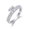Ajar Moissanite Solitaire Ring in Sterling Silver