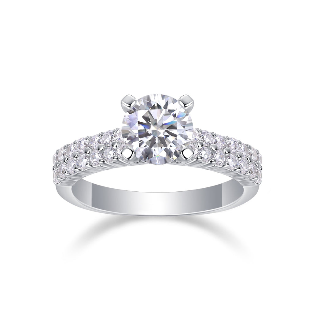Ajar Moissanite Solitaire Ring in Sterling Silver