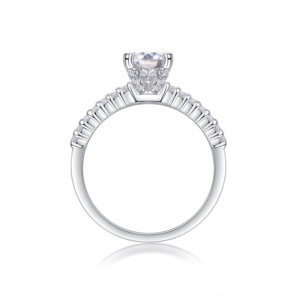 Ajar Moissanite Solitaire Ring in Sterling Silver