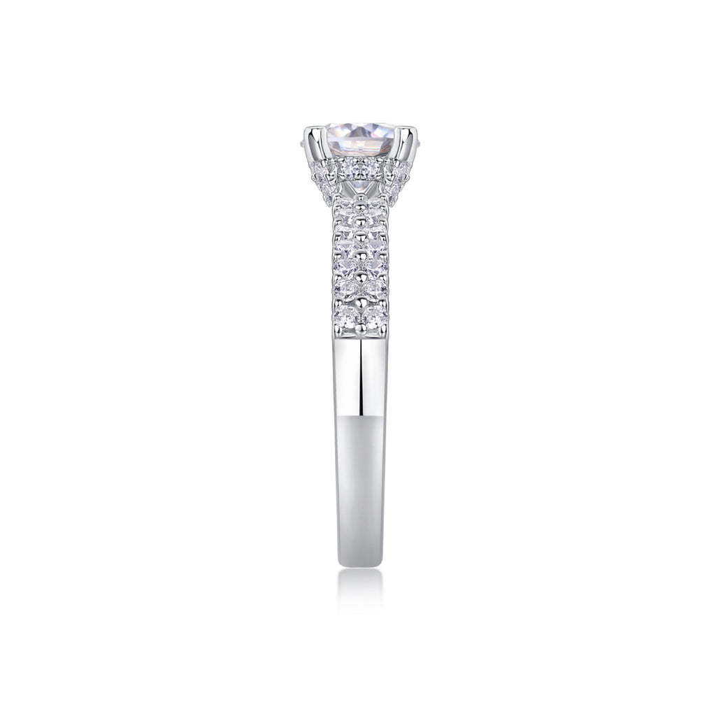 Ajar Moissanite Solitaire Ring in Sterling Silver