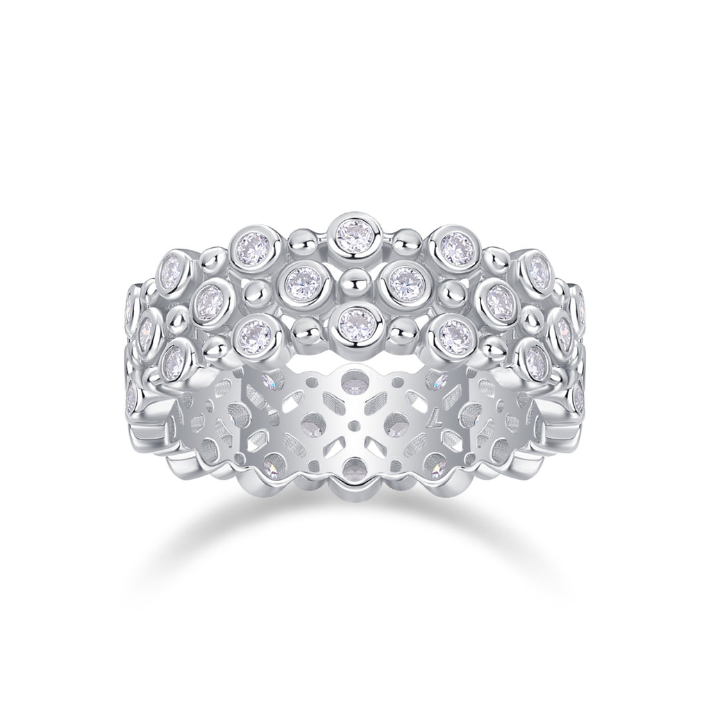 Starheart Moissanite Band Ring in Sterling Silver