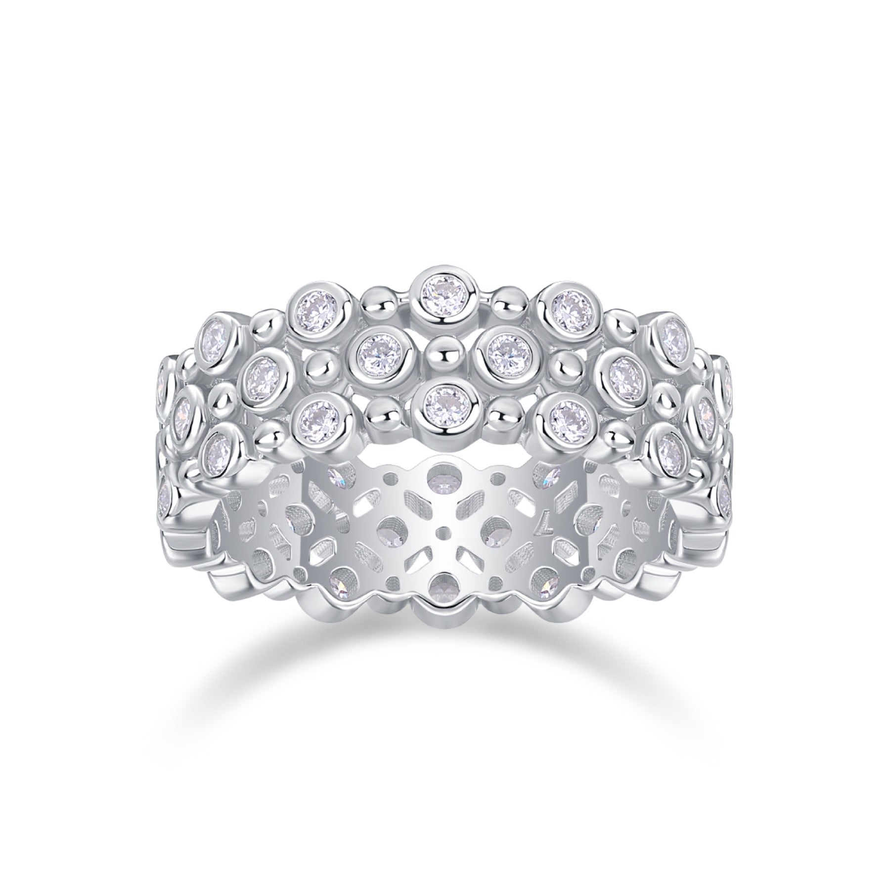 Starheart Moissanite Band Ring in Sterling Silver