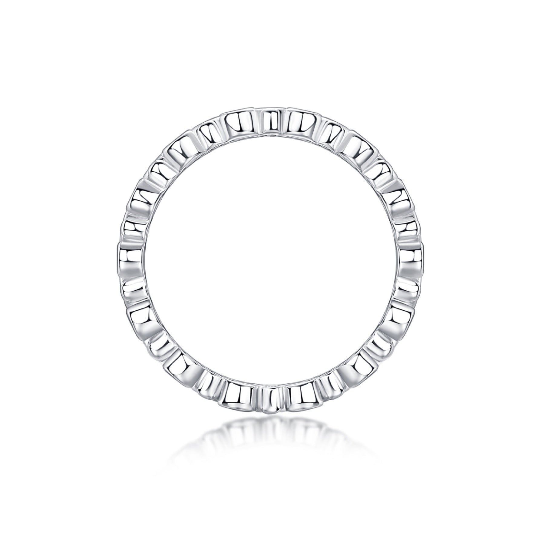 Starheart Moissanite Band Ring in Sterling Silver