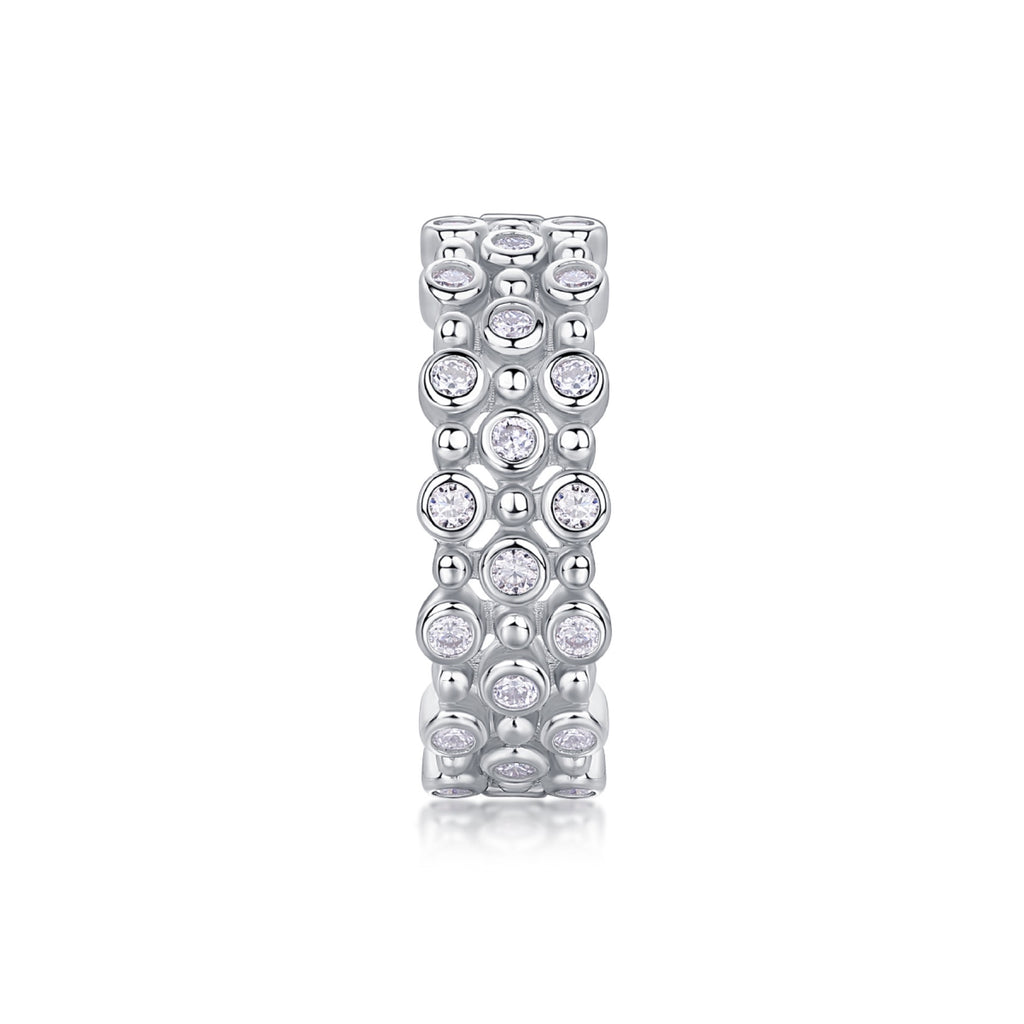 Starheart Moissanite Band Ring in Sterling Silver