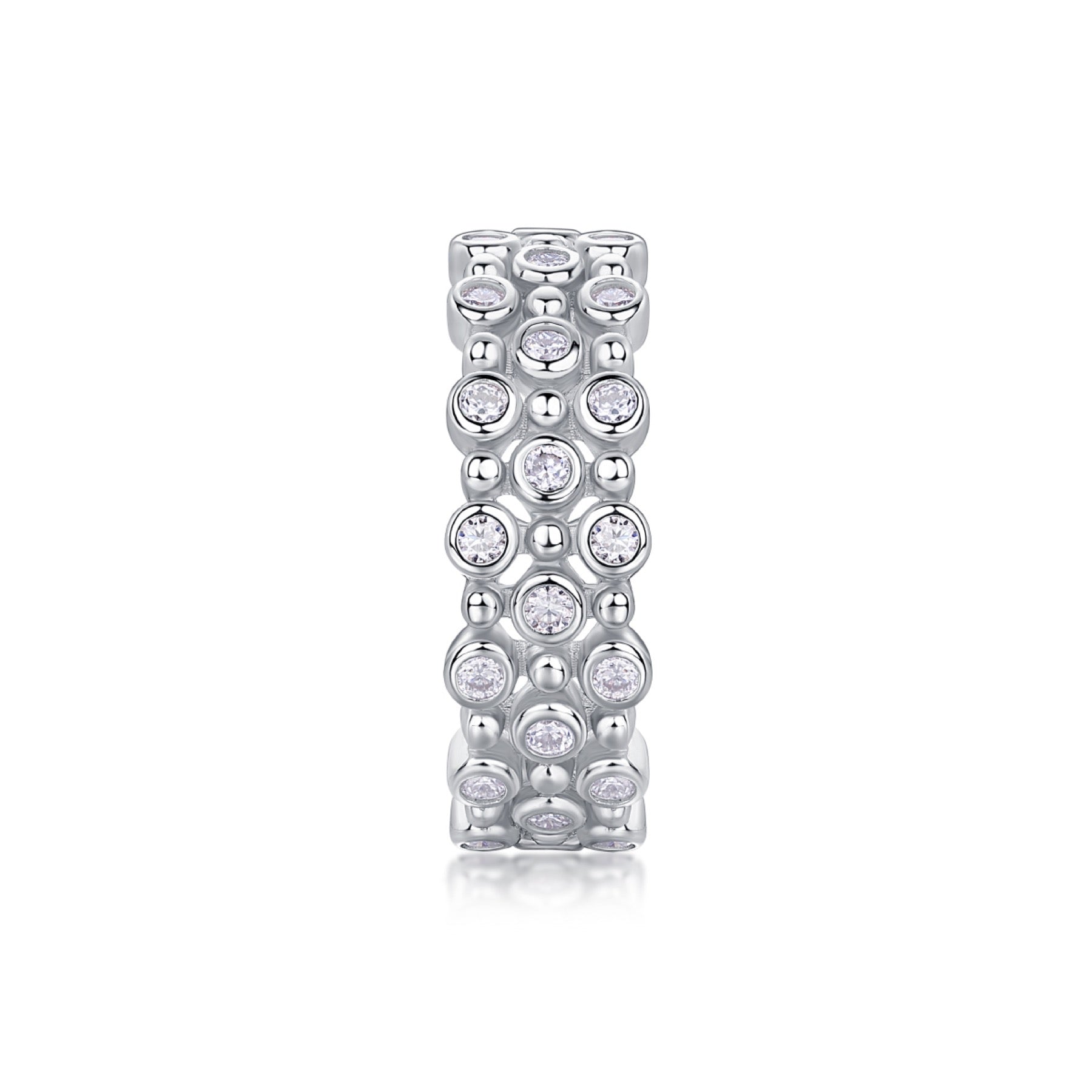 Starheart Moissanite Band Ring in Sterling Silver