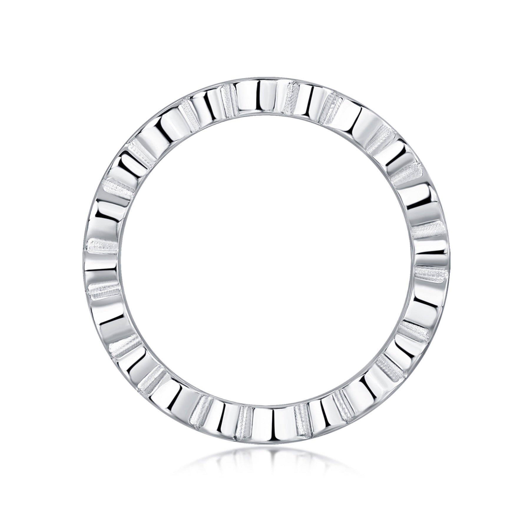 Brilliant Moissanite Eternity Band Ring in Sterling Silver
