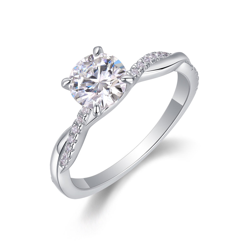 Homeward Moissanite Solitaire Ring in Sterling Silver