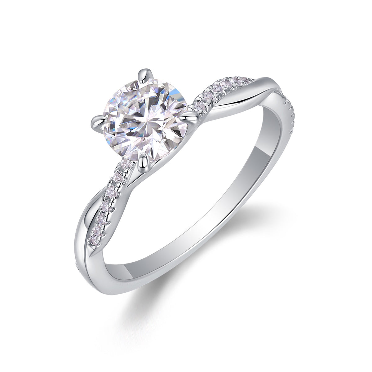 Homeward 1 Carat Moissanite Solitaire Ring in Sterling Silver