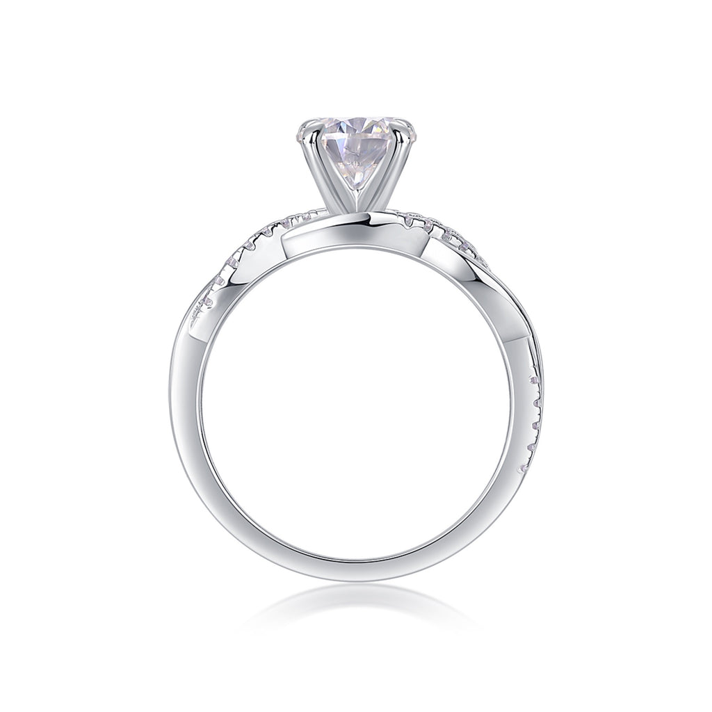 Homeward Moissanite Solitaire Ring in Sterling Silver