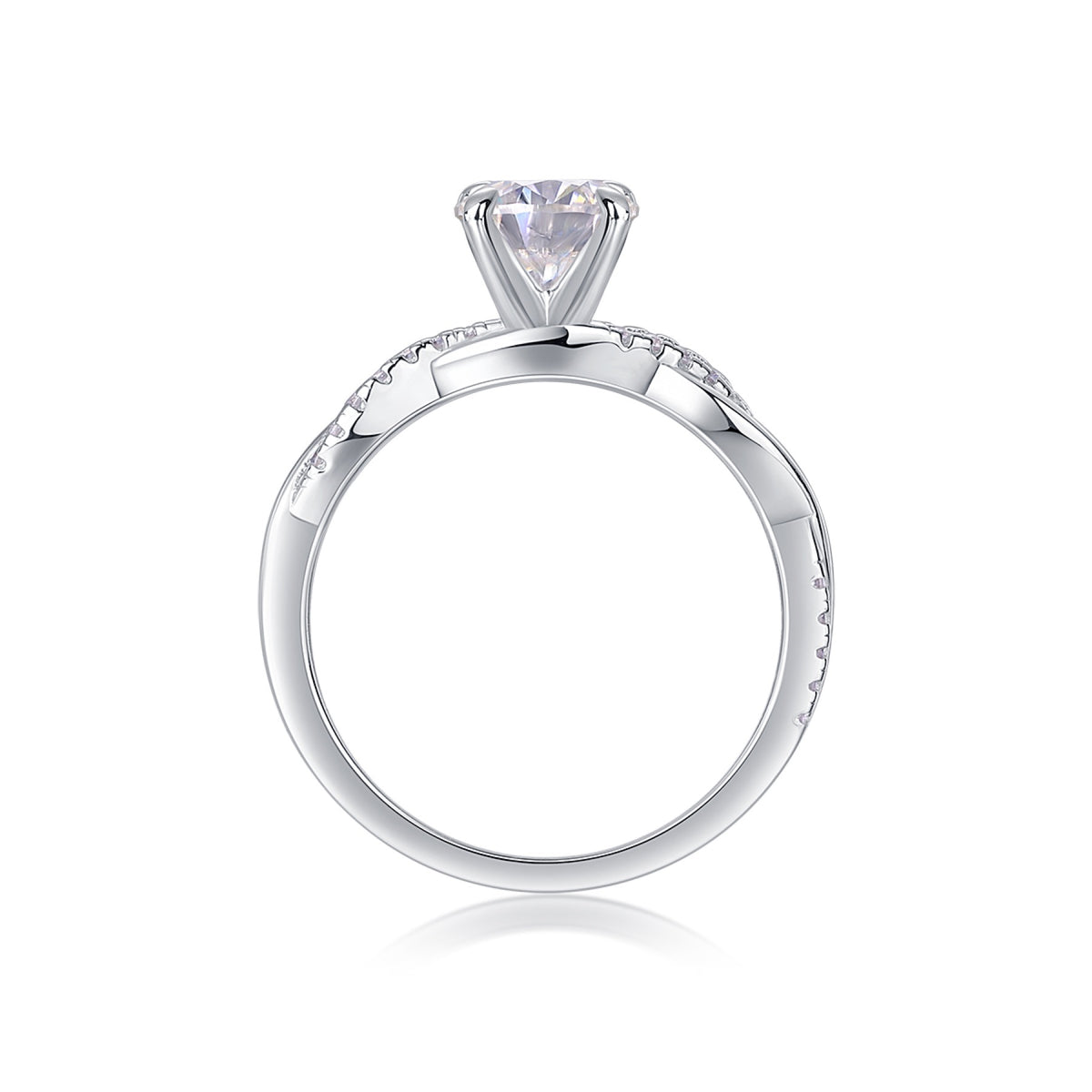 Homeward 1 Carat Moissanite Solitaire Ring in Sterling Silver
