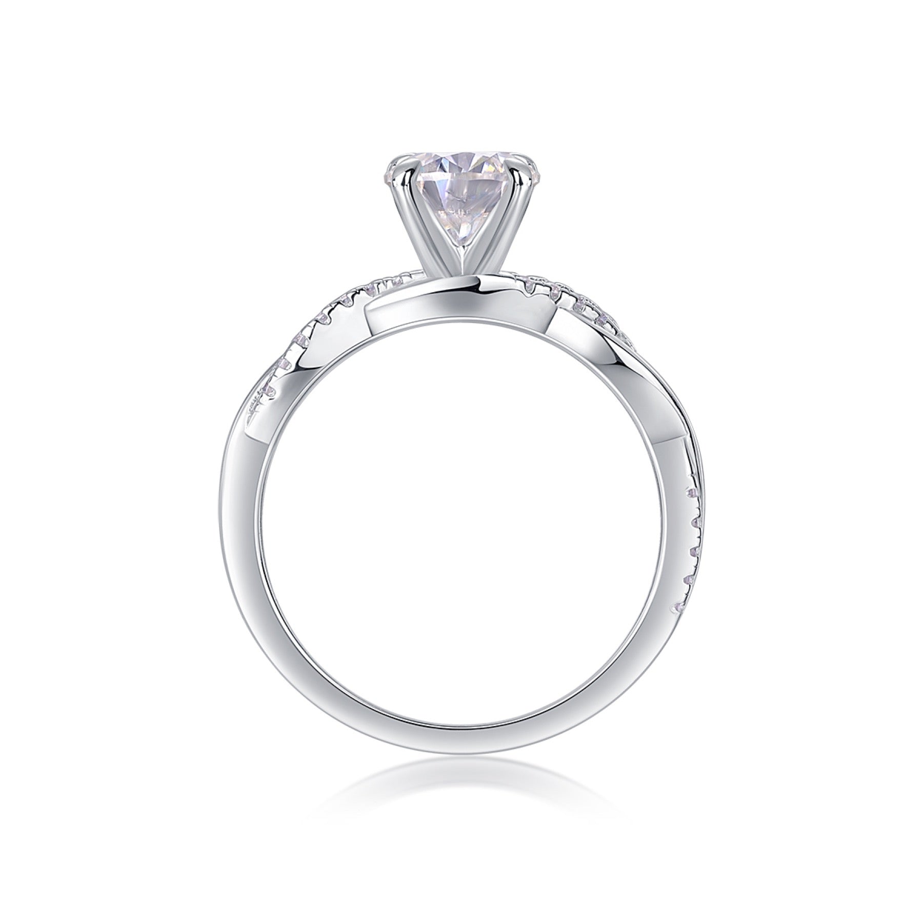 Homeward Moissanite Solitaire Ring in Sterling Silver
