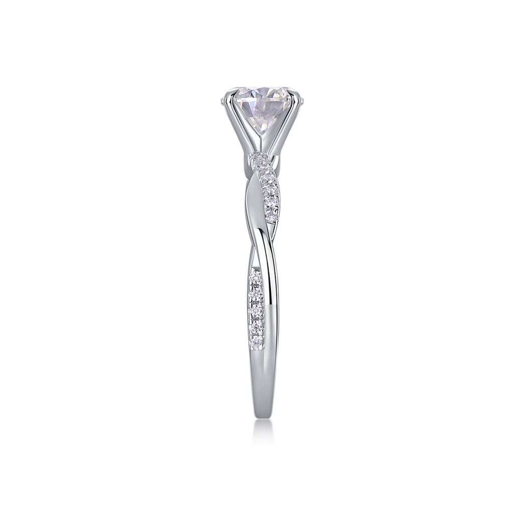 Homeward Moissanite Solitaire Ring in Sterling Silver