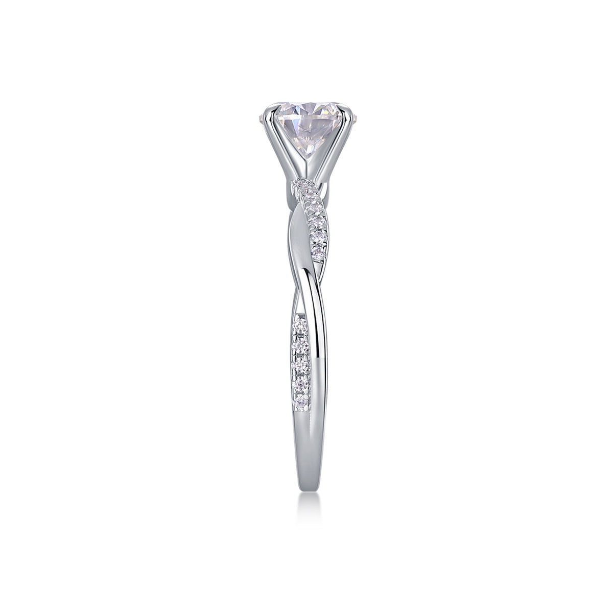 Homeward 1 Carat Moissanite Solitaire Ring in Sterling Silver