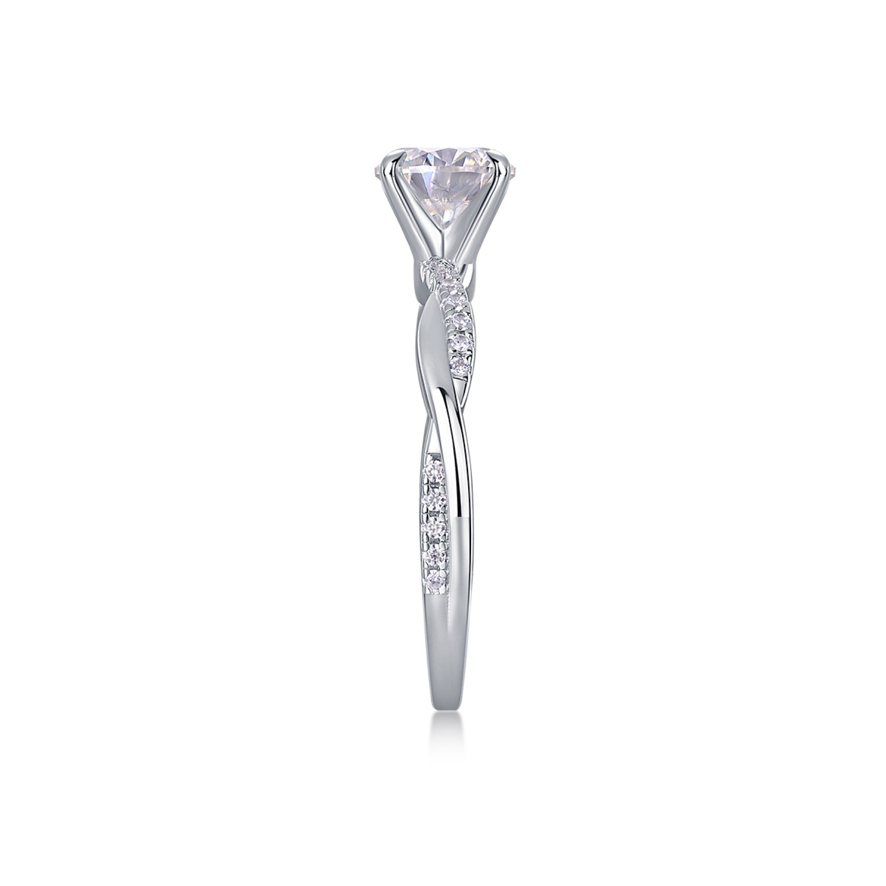 Homeward Moissanite Solitaire Ring in Sterling Silver