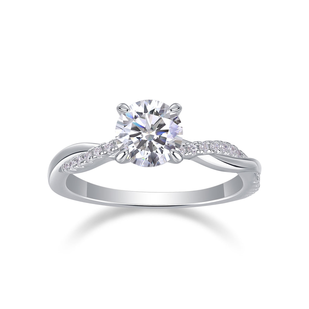 Homeward Moissanite Solitaire Ring in Sterling Silver